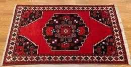 4.2 x 6.6 ft  Vintage Tribal Red 100% Wool Vegetable Dye Rug 413222 Montaage Inc. image 3
