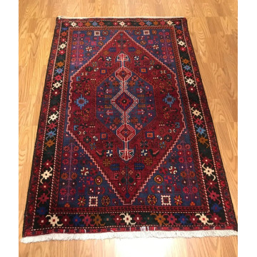 4.2 x 6.5 Vintage Tribal Geometric Red 100% Wool Vegetable Dye Rug 413228 Montaage Inc. image 4