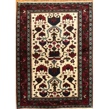 4.6 x 6.10 Vintage Tribal Geometric Cream 100% Wool Vegetable Dye 413233 Montaage Inc. image 5