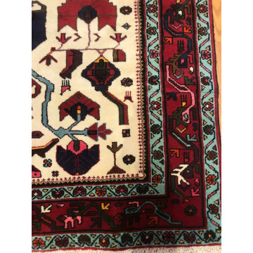 4.6 x 6.10 Vintage Tribal Geometric Cream 100% Wool Vegetable Dye 413233 Montaage Inc. image 3