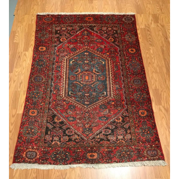 4.4 x 6.7 Vintage Tribal Geometric Red 100% Wool Vegetable Dye 413279 Montaage Inc. image 3