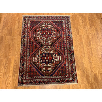 4.4 X 6 Vintage Tribal Dusty Rose Hand Knotted 100% Wool Vegetable Dye Rug 413940 Montaage Inc. image 3
