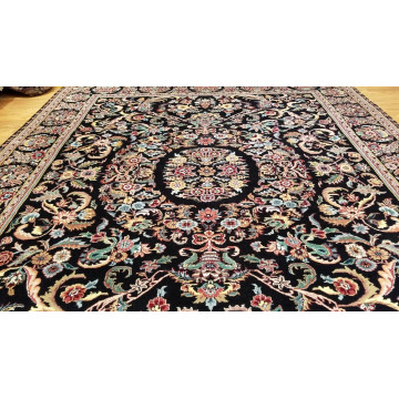 8 x 10 Black Indo Aubusson Hand Knotted Wool Oriental Rug 414271 Montaage Inc. image 6