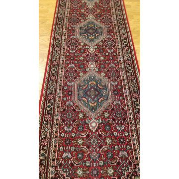 2.6 x 10 Red & Navy Indo Hand Knotted Wool Oriental rug