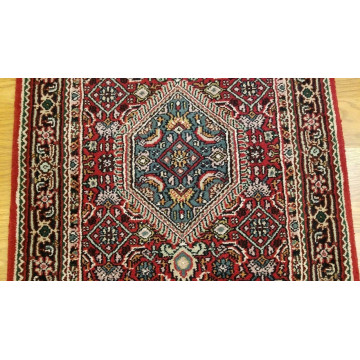 2.6 x 10 Red & Navy Indo Hand Knotted Wool Oriental rug 414507 Montaage Inc. image 5