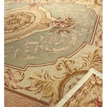 9 x 12  Needle Point 100% Wool Hand Knotted Area Rug 415209 Montaage Inc. image 2
