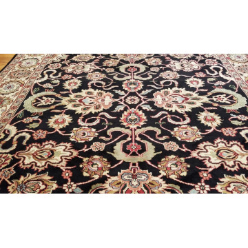 8 x 10 Black Indo All Over Hand Knotted Wool Oriental Rug 415333 Montaage Inc. image 6