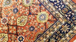 8 x 10 Fine Quality Vegetable Dye Rust & Navy Hand Knotted Wool Rug 415717 Montaage Inc. image 4
