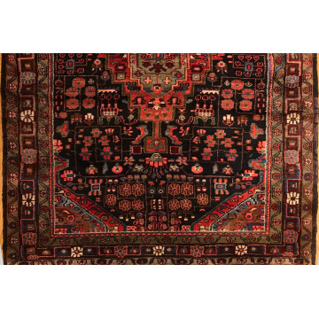 4.10 x 8  Vintage Tribal Geometric Black 100% Wool Vegetable Dye 415813 Montaage Inc. image 5