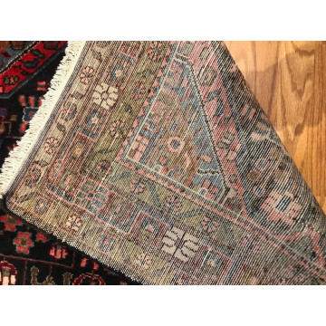 4.10 x 8  Vintage Tribal Geometric Black 100% Wool Vegetable Dye 415813 Montaage Inc. image 6