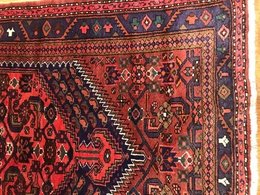 4.9 x 7.2 Vintage Tribal Geometric Red 100% Wool Vegetable Dye Rug 415823 Montaage Inc. image 6