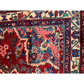 4.2 x 6.9 ft  Vintage Tribal Floral Red 100% Wool Vegetable Dye Rug 415826 Montaage Inc. image 4