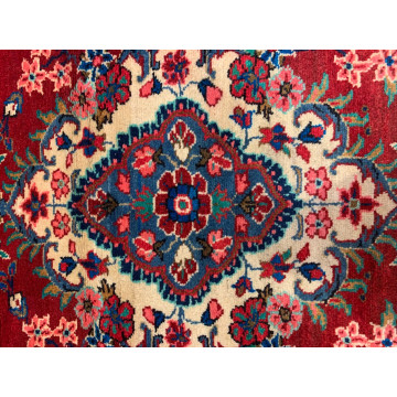 4.2 x 6.9 ft  Vintage Tribal Floral Red 100% Wool Vegetable Dye Rug 415826 Montaage Inc. image 5