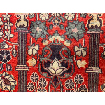 4.3 x 6.9  Semi Antique Tribal Floral  Red 100% Wool Rug Vegetable Dye Rug 415829 Montaage Inc. image 6