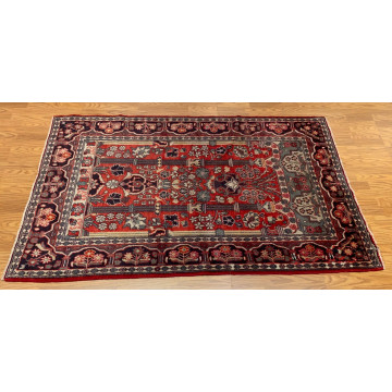 4.3 x 6.9  Semi Antique Tribal Floral  Red 100% Wool Rug Vegetable Dye Rug 415829 Montaage Inc. image 2