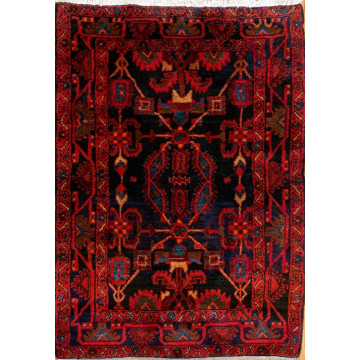 4.2  x 6.9  Vintage Tribal Red 100% Wool Hand Made Rug Vegetable Dye 415845 Montaage Inc. image 1