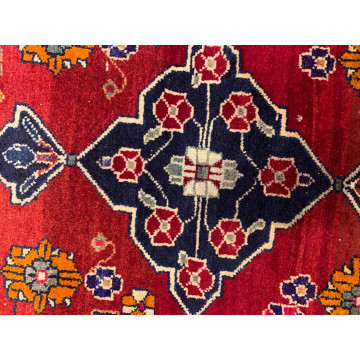 4.10 X 6.5 ft Vintage Tribal Red Hand Knotted 100% Wool Vegetable Dye Rug 415854 Montaage Inc. image 4