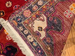 4.10 X 6.5 ft Vintage Tribal Red Hand Knotted 100% Wool Vegetable Dye Rug 415854 Montaage Inc. image 5