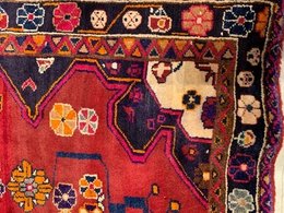 4.10 X 6.5 ft Vintage Tribal Red Hand Knotted 100% Wool Vegetable Dye Rug 415854 Montaage Inc. image 6