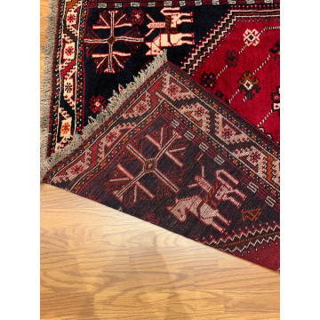 5.3 X 8.3 Vintage Tribal Navy Hand Knotted 100% Wool Vegetable Dye Rug 415857 Montaage Inc. image 2