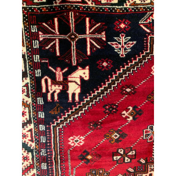 5.3 X 8.3 Vintage Tribal Navy Hand Knotted 100% Wool Vegetable Dye Rug 415857 Montaage Inc. image 3