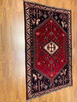 5.3 X 8.3 Vintage Tribal Navy Hand Knotted 100% Wool Vegetable Dye Rug 415857 Montaage Inc. image 5