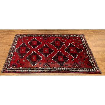 5.7 x 7.10 ft  Vintage Tribal Geometric Red 100% Wool Vegetable Dye Rug 415865 Montaage Inc. image 3