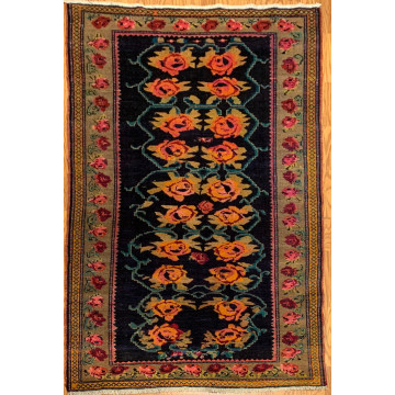 3.11 x 8.3 Semi Antique Armanian Floral Red 100% Wool Vegetable Dye Rug 416144 Montaage Inc. image 1