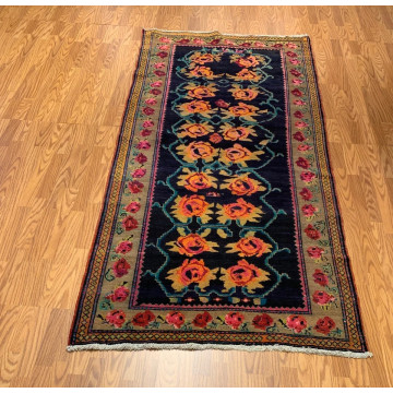 3.11 x 8.3 Semi Antique Armanian Floral Red 100% Wool Vegetable Dye Rug 416144 Montaage Inc. image 4
