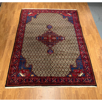 7.2 x 9.8  Vintage Hand Knotted 100% Wool Vegetable Dye Area Rug 416154 Montaage Inc. image 1