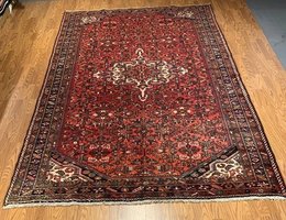 7 x 10.1  Vintage Hand Knotted 100% Wool Vegetable Dye Area Rug 416162 Montaage Inc. image 1