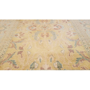 8 x 10 Salmon & Blue Vegetable Dyed Indo Pechavar Hand Knotted Wool Carpet 416472 Montaage Inc. image 2
