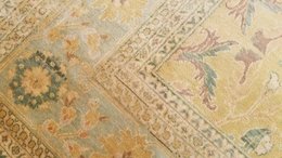 8 x 10 Salmon & Blue Vegetable Dyed Indo Pechavar Hand Knotted Wool Carpet 416472 Montaage Inc. image 7