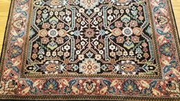 3 x 5 Fine Black Indo Farahan Hand Knotted Wool Rug 416655 Montaage Inc. image 3