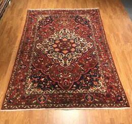 6.11 x 10.9 Vintage 100% Wool Hand Knotted Area Rug 417077 Montaage Inc. image 1