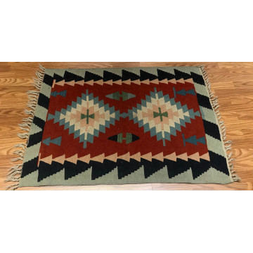 2.11 x 3.11 Kilim 100% Wool Hand Knotted Area Rug 417179 Montaage Inc. image 4