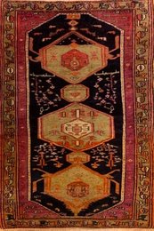4 x 7  Semi Antique Tribal Navy 100% Wool Rug Vegetable Dye Rug 417206 Montaage Inc. image 5