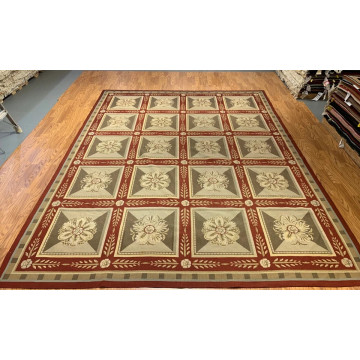 8 x 10 Needle Point 100% Wool Hand Knotted Area Rug 417822 Montaage Inc. image 4