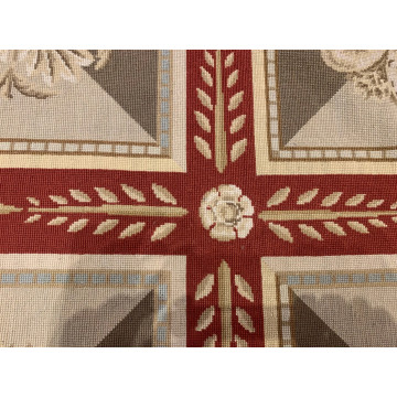 8 x 10 Needle Point 100% Wool Hand Knotted Area Rug 417822 Montaage Inc. image 2