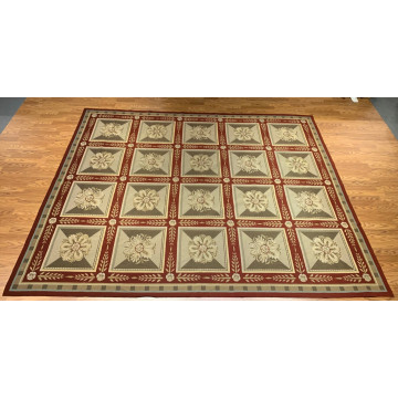 8 x 10 Needle Point 100% Wool Hand Knotted Area Rug 417822 Montaage Inc. image 3