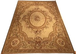 9 x 12 Antique Wash Hand woven French Aubusson Needle point 100% wool Area rug 417849 Montaage Inc. image 1