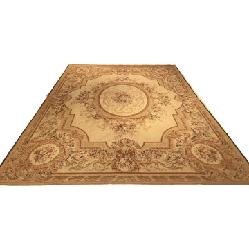 9 x 12 Antique Wash Hand woven French Aubusson Needle point 100% wool Area rug 417849 Montaage Inc. image 6