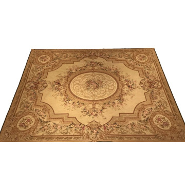 9 x 12 Antique Wash Hand woven French Aubusson Needle point 100% wool Area rug 417849 Montaage Inc. image 3