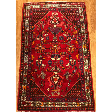 5.1 x 6.7 Vintage Tribal Geometric Red 100% Wool Vegetable Dye 418158 Montaage Inc. image 3