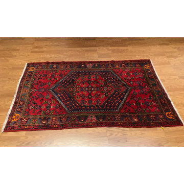 4.3 x 6.11 ft Vintage Tribal Geometric 100% Wool Hand Knotted Vegetable Dye Rug 418176 Montaage Inc. image 2