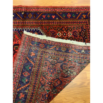 4.9 X 6.11  Vintage Tribal Antique Red Hand Knotted 100% Wool Vegetable Dye Rug 418179 Montaage Inc. image 2