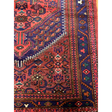 4.9 X 6.11  Vintage Tribal Antique Red Hand Knotted 100% Wool Vegetable Dye Rug 418179 Montaage Inc. image 5