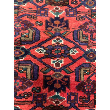 4.9 X 6.11  Vintage Tribal Antique Red Hand Knotted 100% Wool Vegetable Dye Rug 418179 Montaage Inc. image 6