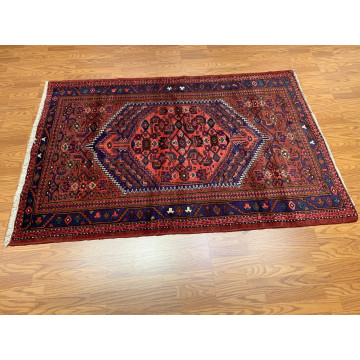 4.9 X 6.11  Vintage Tribal Antique Red Hand Knotted 100% Wool Vegetable Dye Rug 418179 Montaage Inc. image 3