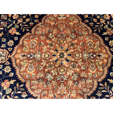 7 x 10 Top Quality Vegetable Dye Navy & Gold Tabatabaei Hand Knotted Wool Rug 418980 Montaage Inc. image 2